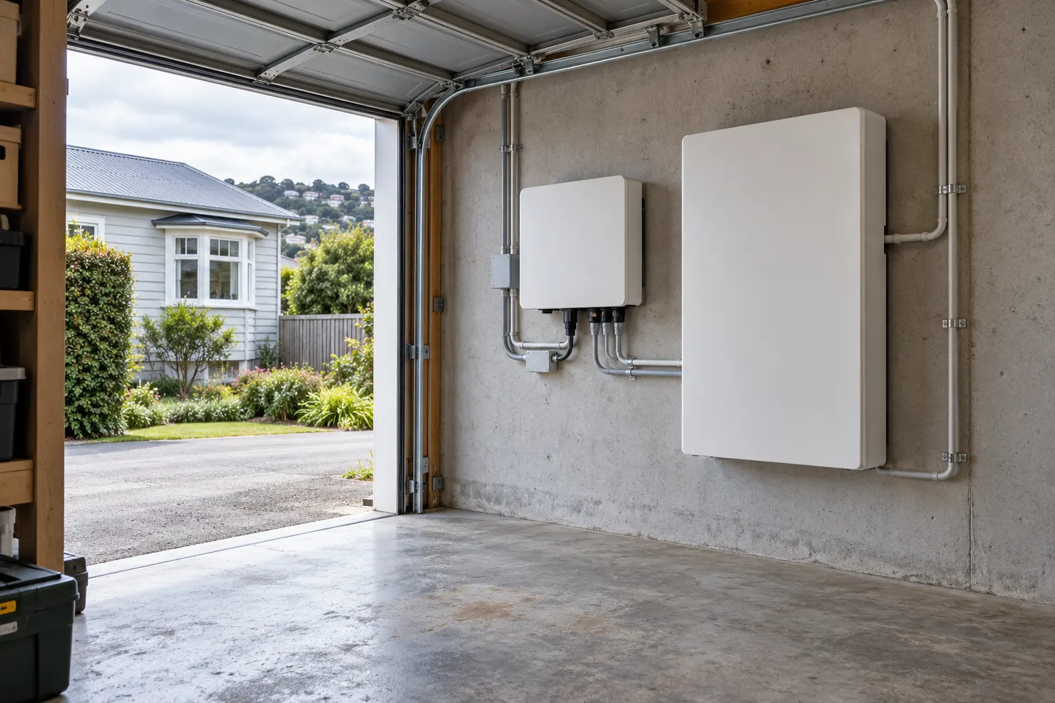 Illustration of solar battery storage
